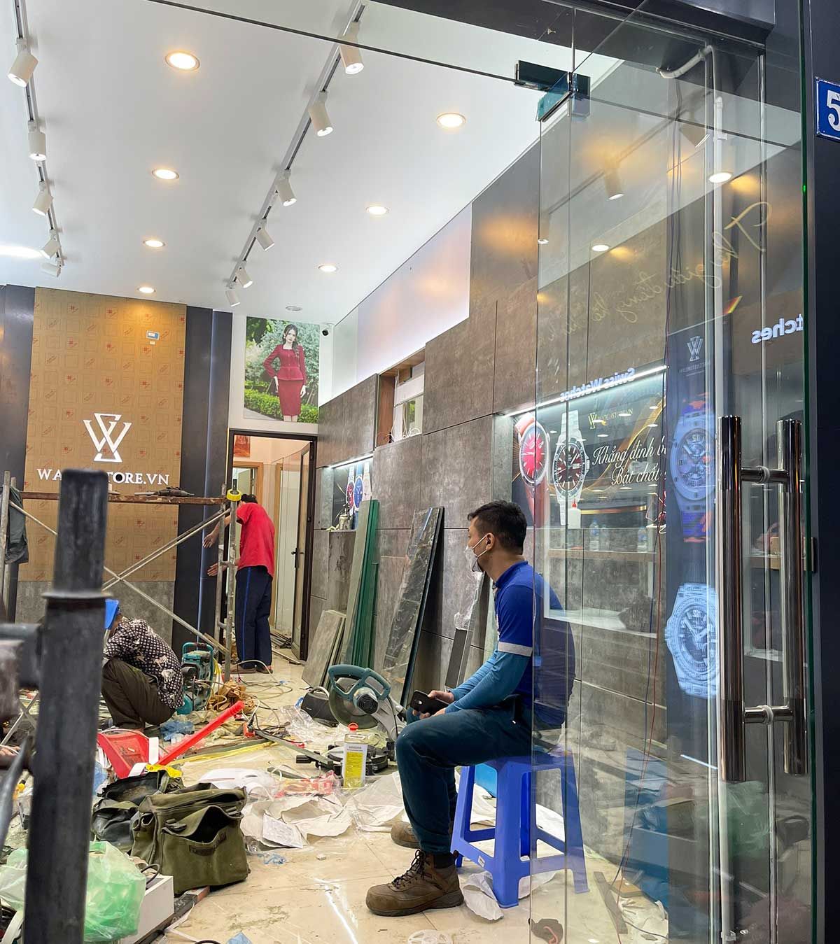 Quá trình thi công cửa hàng WatchStore thứ 4 tại 58 Trần Đăng Ninh, Cầu Giấy, Hà Nội - Ảnh 17
