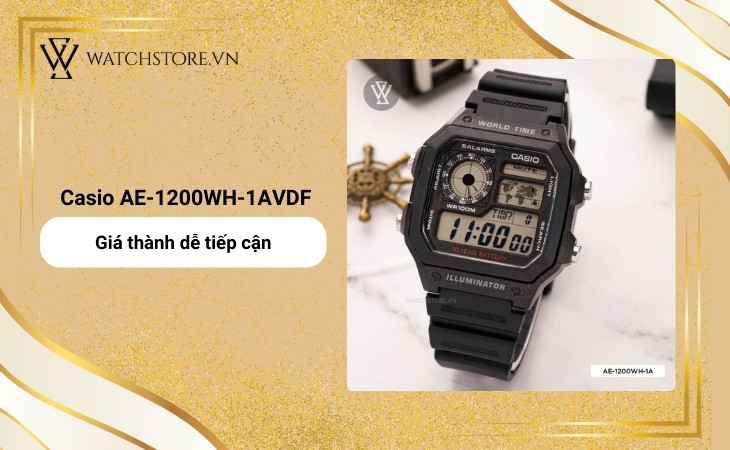 Casio Nam AE-1200WH-1AVDF có giá gần 1 triệu VNĐ