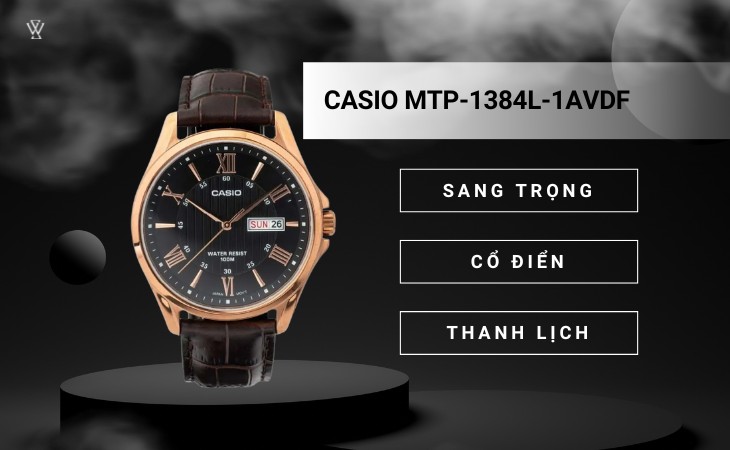 Casio MTP-1384L-1AVDF sở hữu bề ngoài cổ điển, thanh lịch