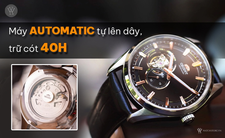 Sở hữu bộ máy cơ lên dây cót tự động và trữ cót được tới giờ 