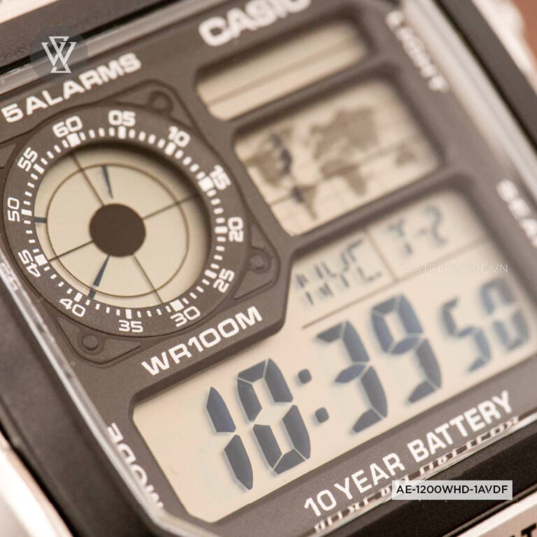 Ae 1200whd Thiết bị xem giờ mặt điện tử với tính năng hiển thị đa múi giờ thành phố