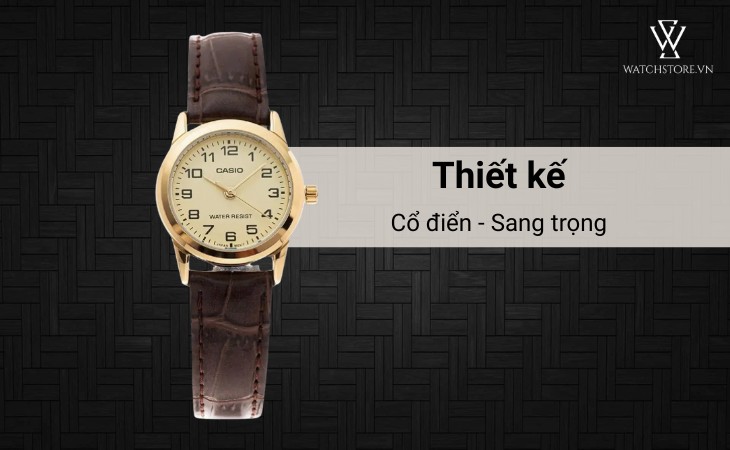 Casio LTP-V001GL-9BUDF sở hữu thiết kế vintage, sang trọng