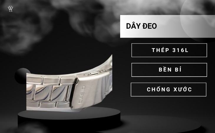 đồng hồ sử dụng dây thép không gỉ 316L