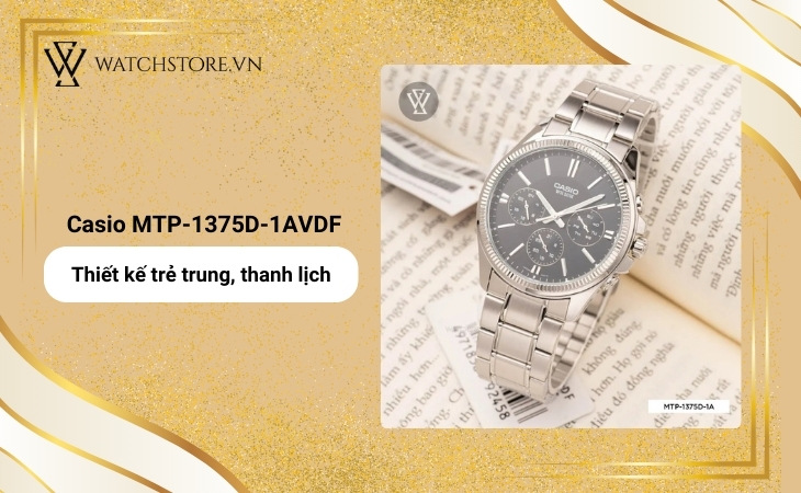 đồng hồ Casio MTP-1375D-1AVDF có thiết kế hiện đại, dễ đeo
