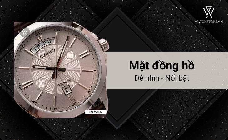 mặt số màu trắng, cọc số dạng vạch