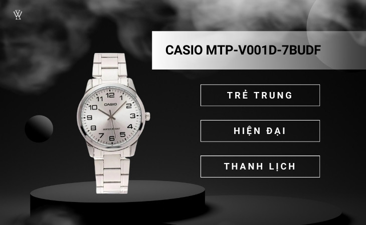 Đồng hồ Casio MTP-V001D-7BUDF có thiết kế sang trọng, đẹp mắt