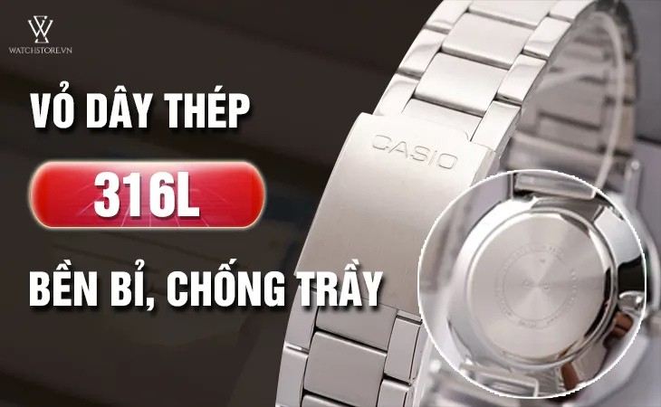 Dây đeo của đồng hồ nam Casio MTP-VT01D-1BUDF chống xước tốt
