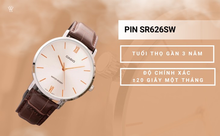 Casio MTP-VT01L-7B2 sử dụng pin SR626SW