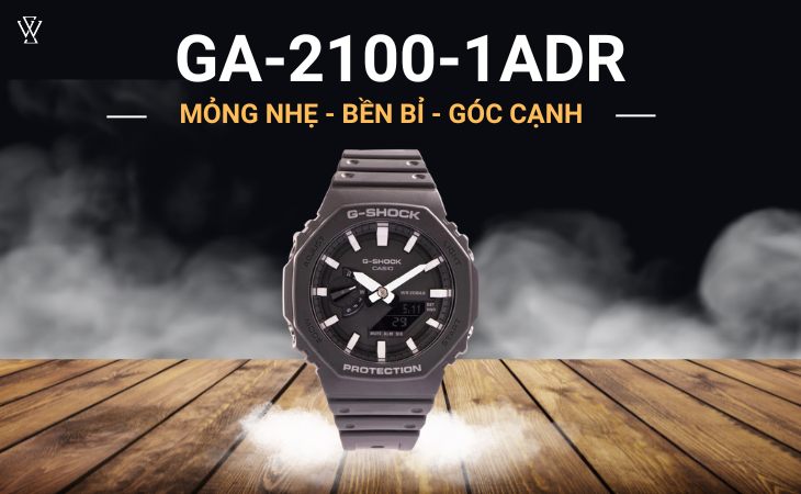Casio G-Shock Nam GA-2100-1ADR thiết kế mỏng nhẹ - bền bỉ - góc cạnh 