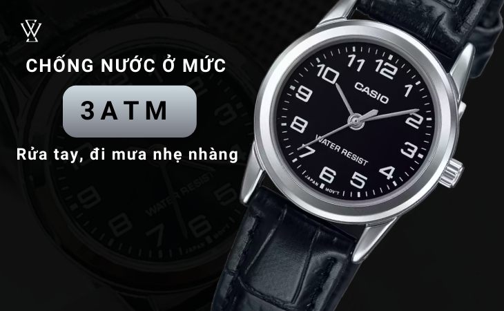 LTP-V001L-1BUDF có khả năng kháng nước lên đến 3atm rửa tay đi mưa nhẹ nhàng