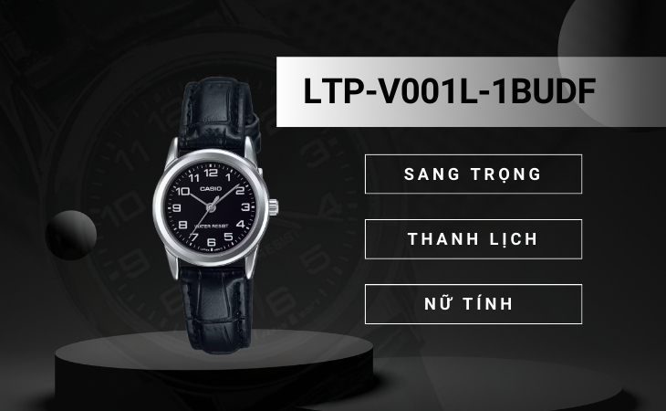 Casio LTP-V001L-1BUDF thiết kế sang trọng, nữ tính