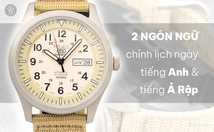 Seiko SNZG07J1 2 ngôn ngữ chỉnh lịch