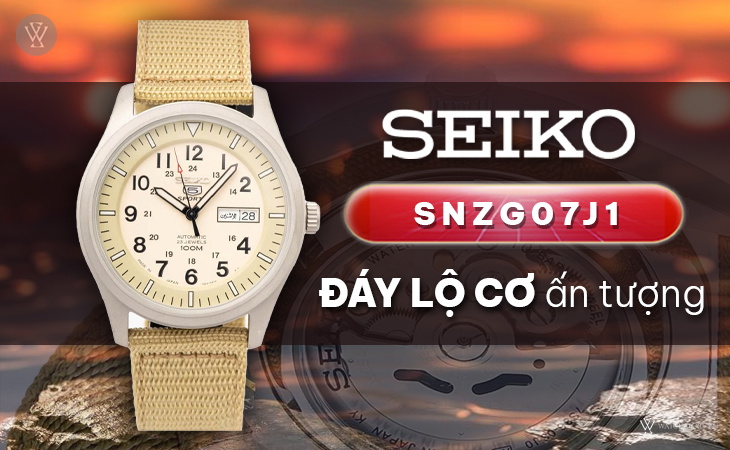 Seiko SNZG07J1 đáy lộ cơ