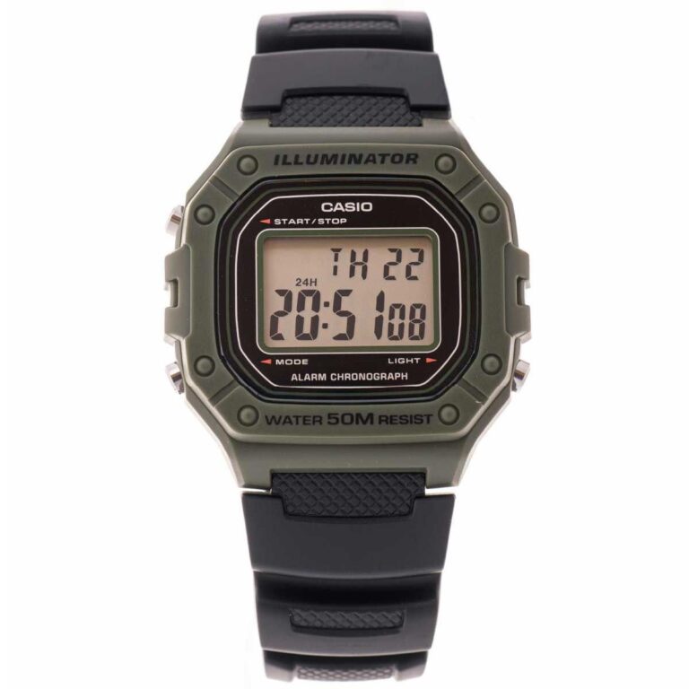 Casio 44.4 × 43.2 mm Nam W-218H-3AVDF