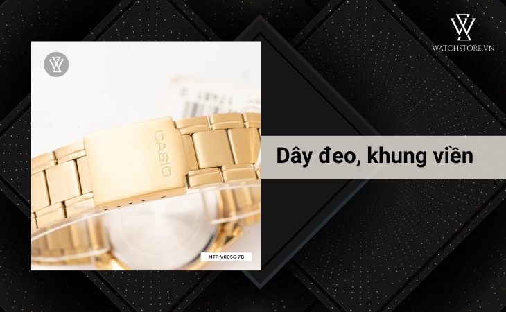 dây đeo và khung viền mạ ion vàng