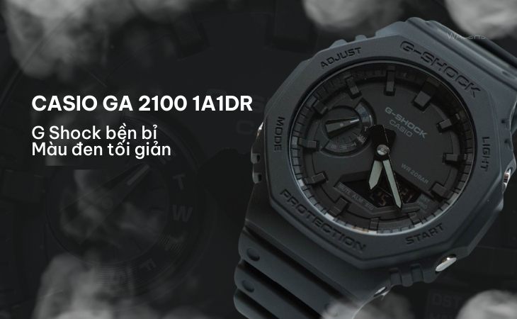 GA-2100-1A - đồng hồ có thiết kế đen nhám huyền bí