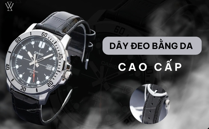 Dây đeo đồng hồ MTP-VD01L-1EVUDF được thiết kế bằng da cao cấp