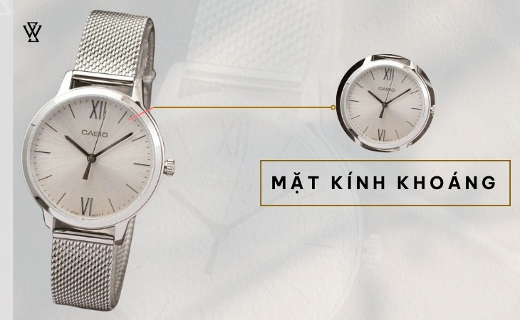 đồng hồ thời trang được trang bị mặt kính khoáng bền bỉ