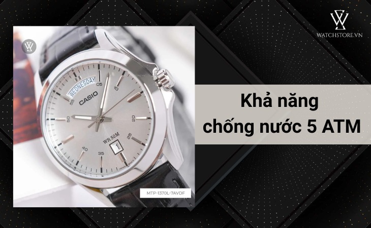 Chống nước 5 ATM phù hợp với các hoạt động rửa tay, rửa bát, đi tắm