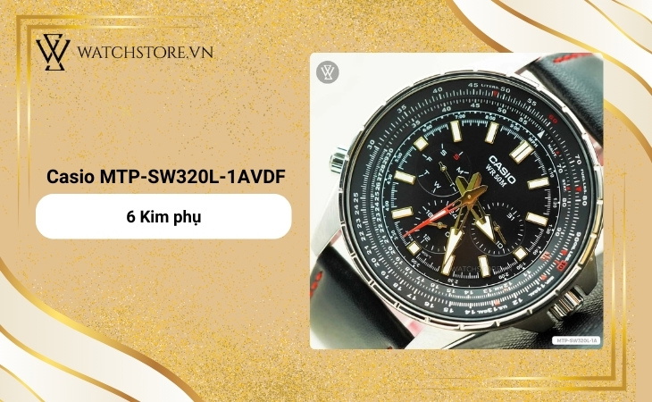 Casio MTP-SW320L-1AVDF có mặt số 6 kim
