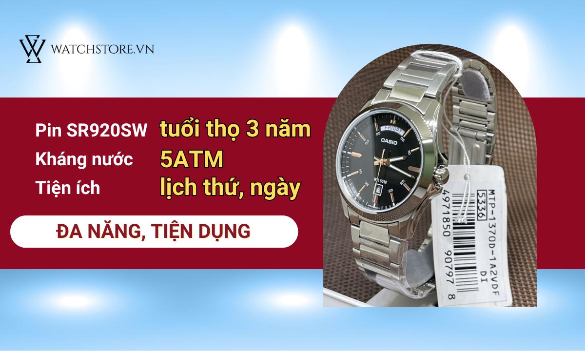 Đồng hồ có khả năng chống nước 5ATM, tuổi thọ pin lên tới 3 năm
