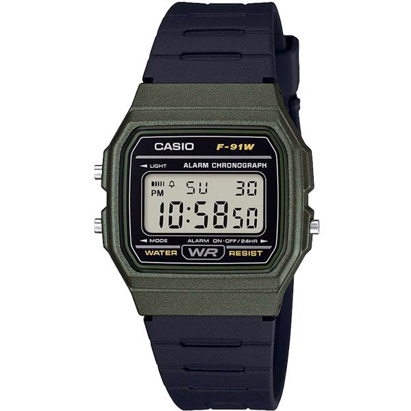 Casio 38.2 × 35.2 mm Nam F-91WM-3ADF