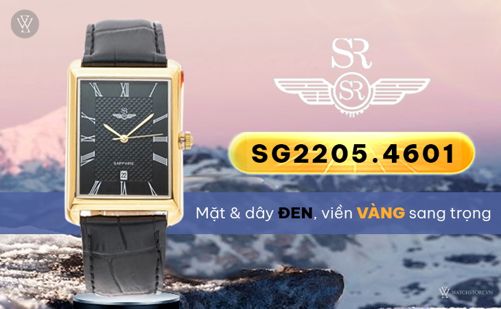 SRWatch SG2205.4601 mặt đen viền vàng