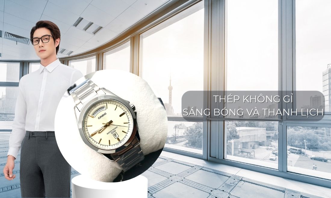 Thiết kế kim loại không gỉ, sáng bóng và thanh lịch