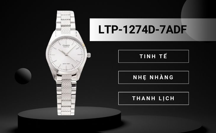 LTP Nữ LTP-1274D-7ADF với thiết kế nhẹ nhàng, thanh lịch