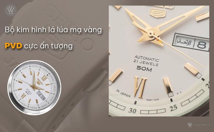 Seiko SNKP15J1 kim mạ vàng PVD