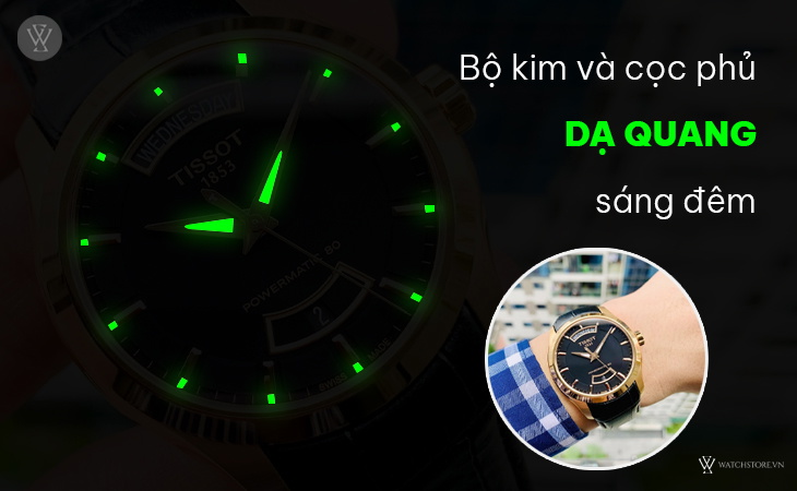 Tissot T035.407.36.051.01 kim cọc dạ quang