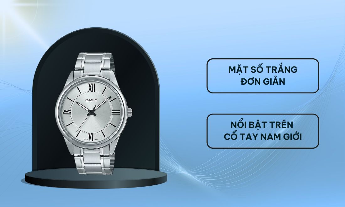 MTP-V005D-7B5 nổi bật trên cổ tay nam giới