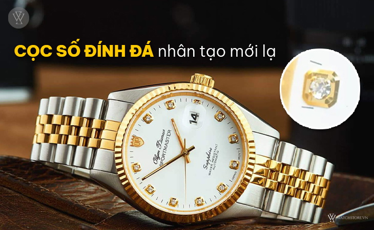 Olym Pianus OP89322AGSK-T cọc số đính đá