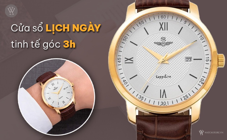 SRWatch SG3002.4602CV lịch ngày góc 3h