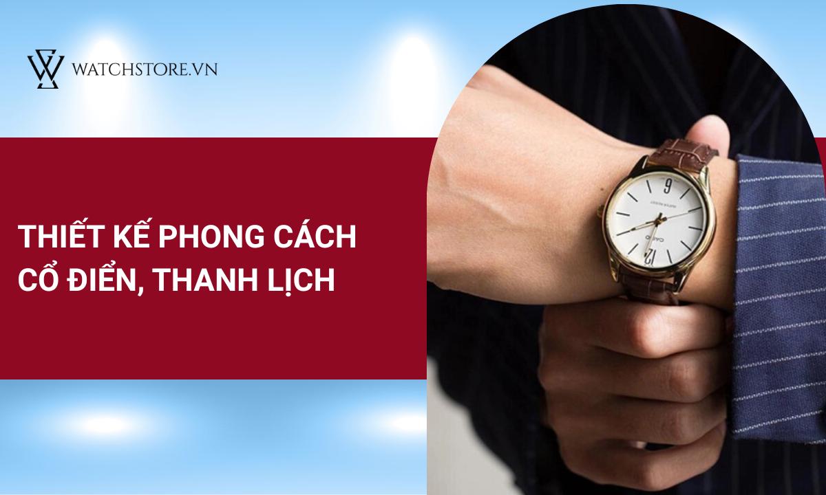 Đồng hồ được thiết kế theo phong cách cổ điển, thanh lịch