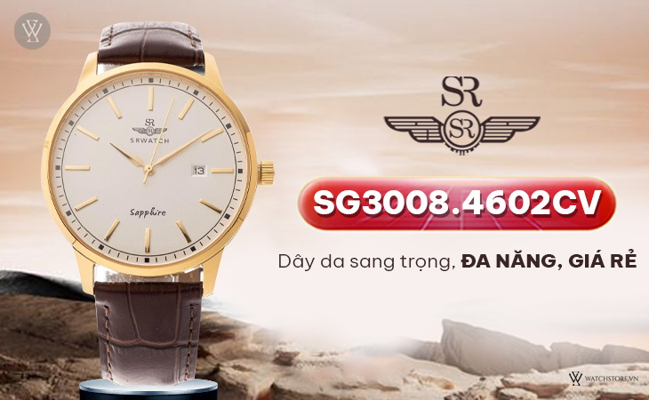 SRWatch SG3008.4602CV dây da giá rẻ