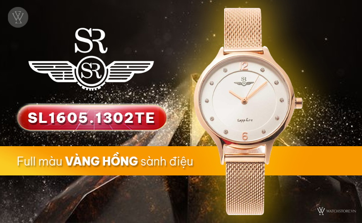 SRWatch SL1605.1302TE vàng hồng sành điệu