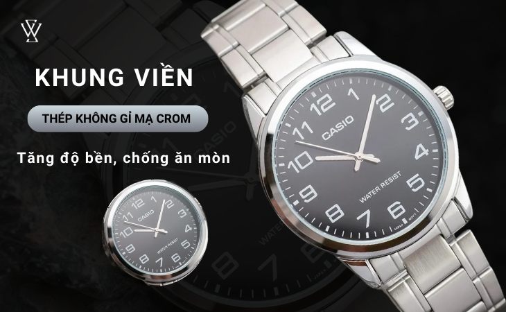 MTP-V001D-1BUDF với khung viền làm từ thép không gỉ mạ crom 