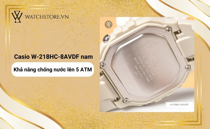 Đồng hồ casio có thể chịu áp lực nước lên tới 5 ATM