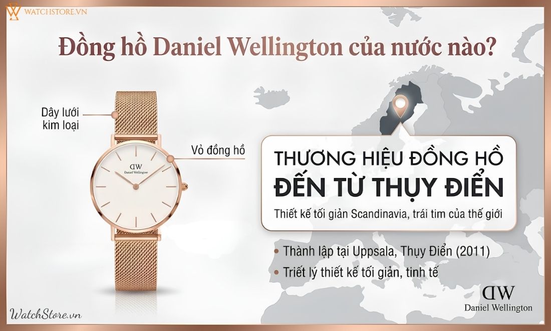 Đồng hồ Daniel Wellington của nước nào? Có phải thương hiệu Thụy Điển? 2 dong ho daniel wellington cua nuoc nao 2