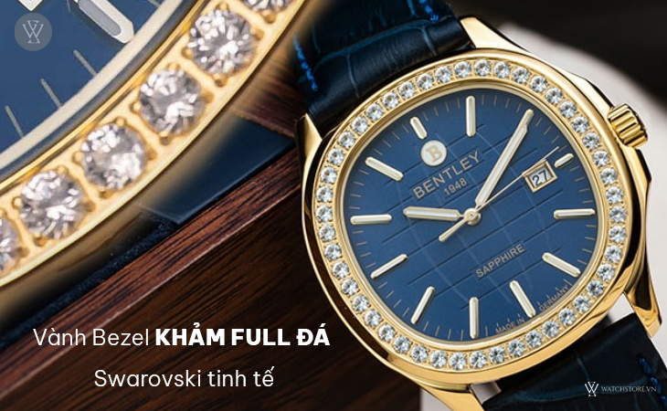 Bentley BL1869-101MKNN vành bezel khảm đá
