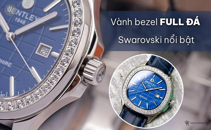 Bentley BL1869-101MWNN vành bezel full đá