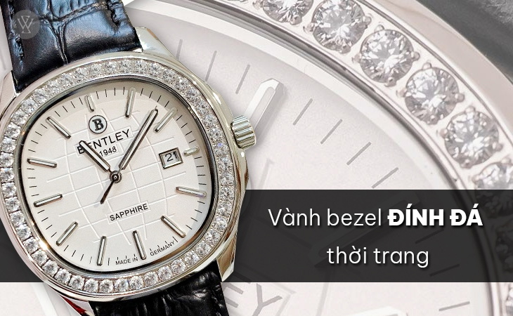 Bentley BL1869-101MWWB vành bezel đính đá