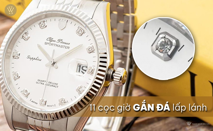 Olym Pianus OP89322GS-T cọc giờ gắn đá