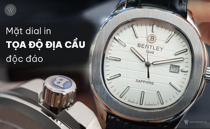 Bentley BL1869-10MWWB mặt dial địa cầu