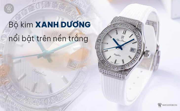 Bộ kim xanh dương nổi bật trên tone trắng 