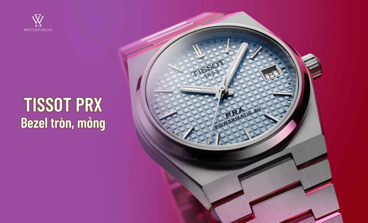 tissot prx Bezel tròn mỏng
