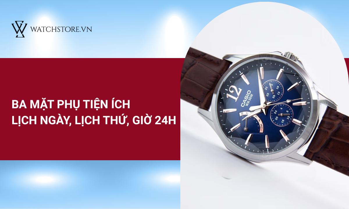 Ba mặt phụ tiện ích cung cấp tính năng lịch ngày, lịch thứ, giờ 24h