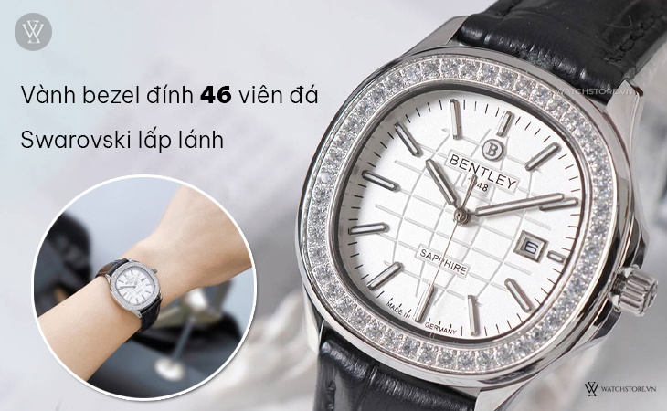 Bentley BL1869-101LWWB vành bezel đính đá