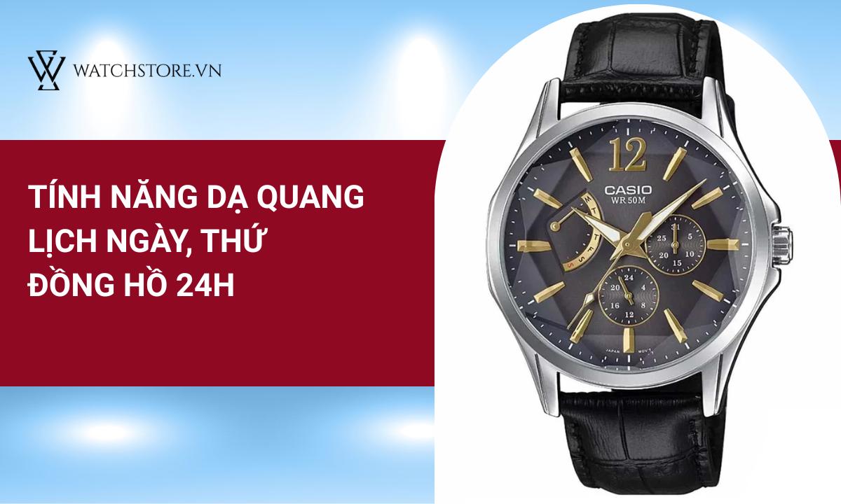 Sản phẩm tích hợp tính năng dạ quang, lịch ngày, thứ, đồng hồ 24h